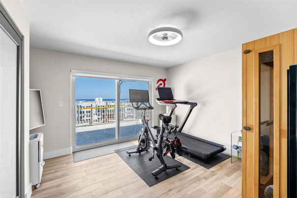 Fitness Equipment, Interior, Wood Texture Flooring