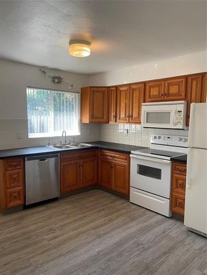 Interior, Kitchen, Stainless Steel Appliances, Wood Texture Flooring