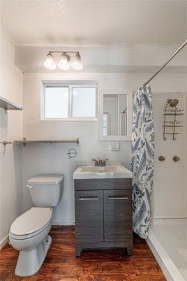 Bathroom, Dual Sink Vanities, Interior, Wood Texture Flooring