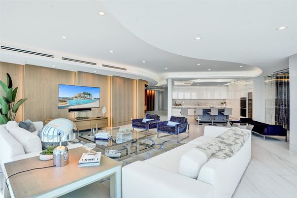 Interior, Kitchen, Living room, Marble, Recessed Lighting