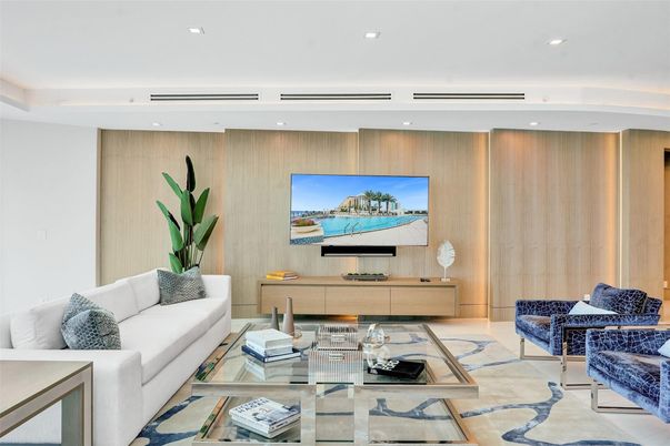 Interior, Living room, Recessed Lighting, Wooden Walls