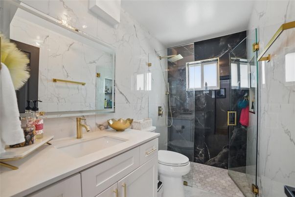Bathroom, Glass Shower, Interior, Marble Walls