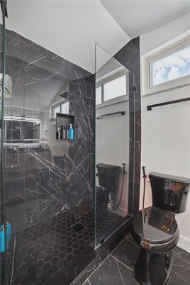 Bathroom, Glass Shower, Interior, Marble Walls
