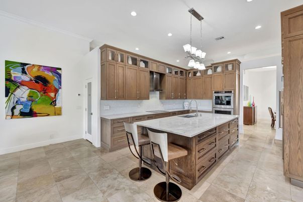 Chandelier, Interior, Kitchen, Pendant Lights, Recessed Lighting, Stainless Steel Appliances