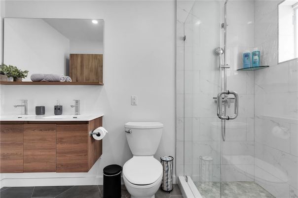 Bathroom, Glass Shower, Interior, Marble Walls