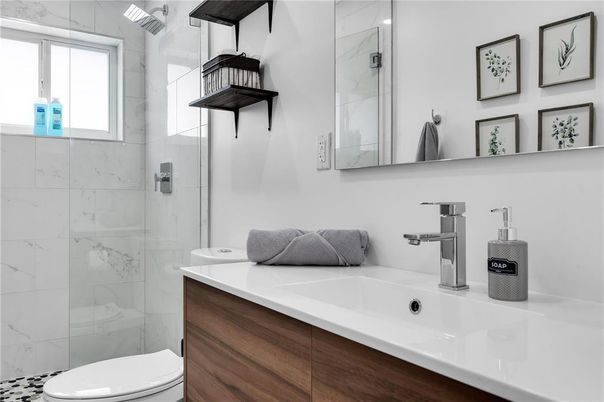 Bathroom, Glass Shower, Interior, Marble Walls
