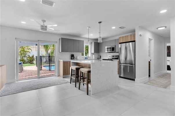 Interior, Kitchen, Pendant Lights, Recessed Lighting, Stainless Steel Appliances