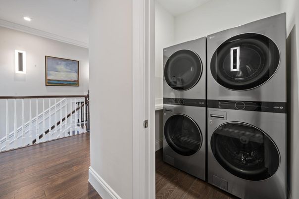 Interior, Recessed Lighting, Utility Closets, Washer, Wood Texture Flooring