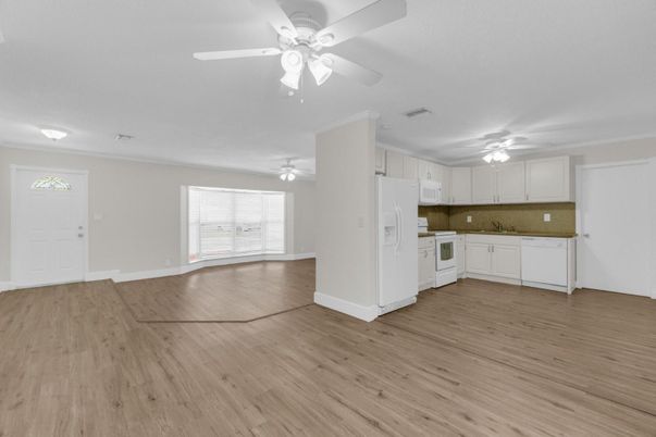 Empty room, Interior, Kitchen, Wood Texture Flooring