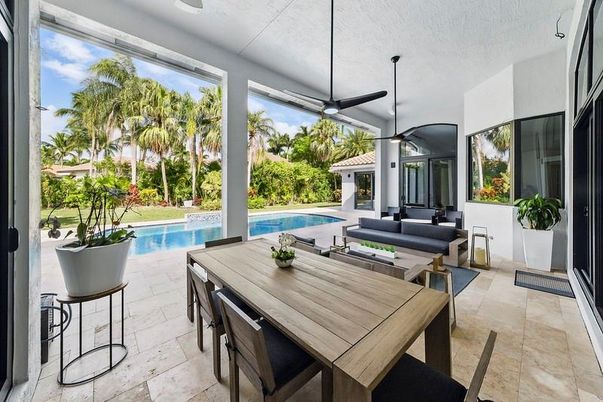 Dining room, Interior, Living room, Pool