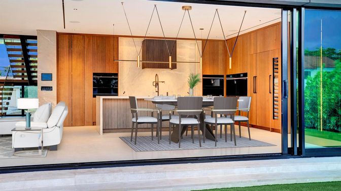 Dining room, Interior, Kitchen, Pendant Lights, Recessed Lighting