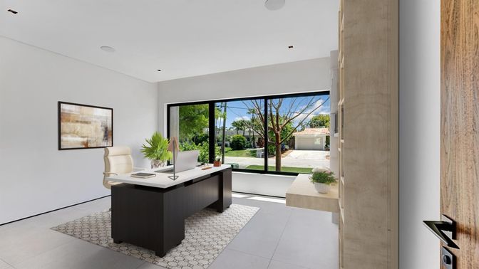 Home Office, Interior, Recessed Lighting