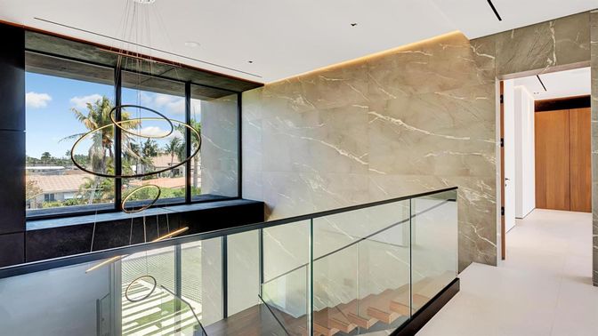 Interior, Marble Walls, Pendant Lights, Recessed Lighting
