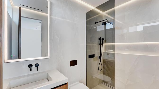 Bathroom, Glass Shower, Interior