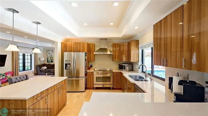 Interior, Kitchen, Pendant Lights, Recessed Lighting, Stainless Steel Appliances
