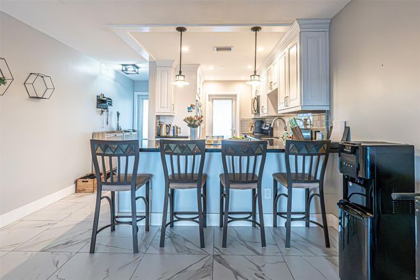 Interior, Kitchen, Marble, Pendant Lights, Recessed Lighting