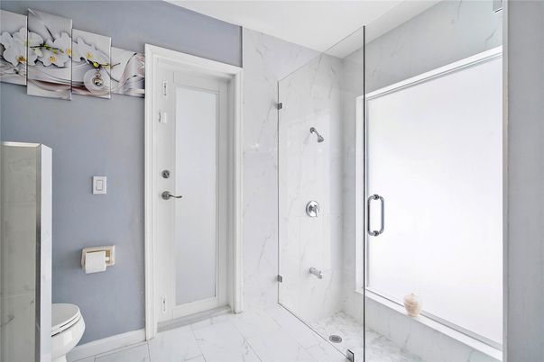 Bathroom, Glass Shower, Interior, Marble, Marble Walls