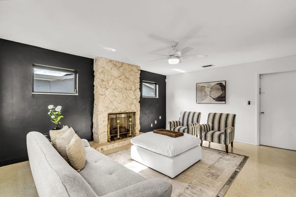 Fireplace, Interior, Living room, Stone Walls