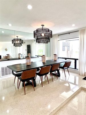 Chandelier, Dining room, Interior, Recessed Lighting