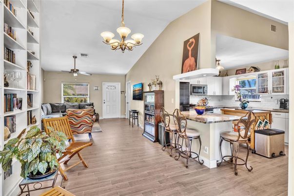 Chandelier, Interior, Kitchen, Wood Texture Flooring