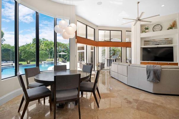 Dining room, Interior, Living room, Pendant Lights, Recessed Lighting