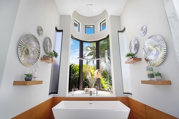 Bathroom, Free Standing Baths, Interior, Pendant Lights