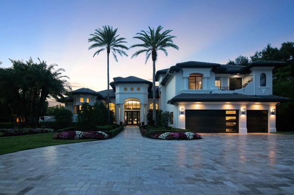 Attached, Exterior, Facade, Mediterranean