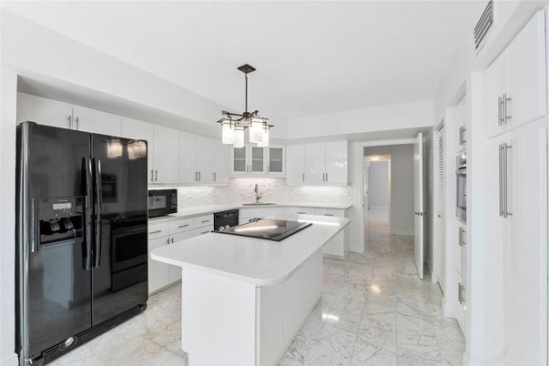 Interior, Kitchen, Marble, Pendant Lights