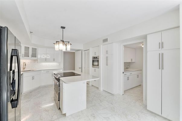 Interior, Kitchen, Marble, Pendant Lights