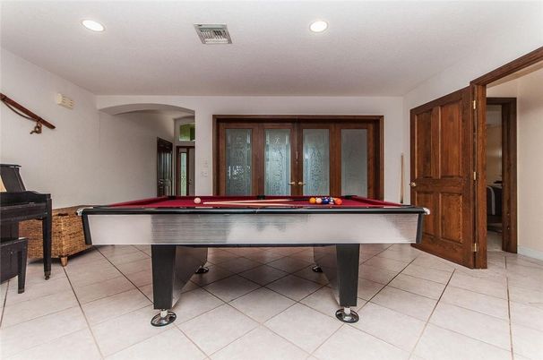 Billiard Table, Game Room, Interior, Recessed Lighting