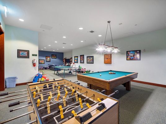 Billiard Table, Game Room, Interior, Pendant Lights, Recessed Lighting