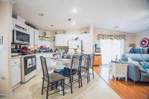 Interior, Kitchen, Recessed Lighting, Wood Texture Flooring