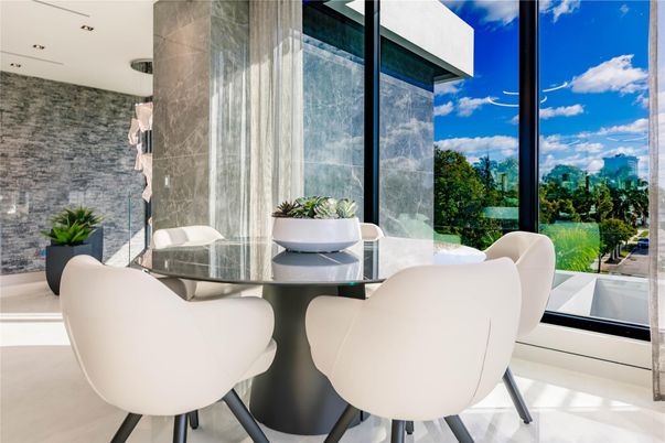 Dining room, Interior, Pendant Lights, Stone Walls