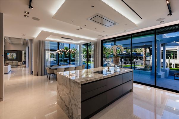 Dining room, Interior, Kitchen, Recessed Lighting
