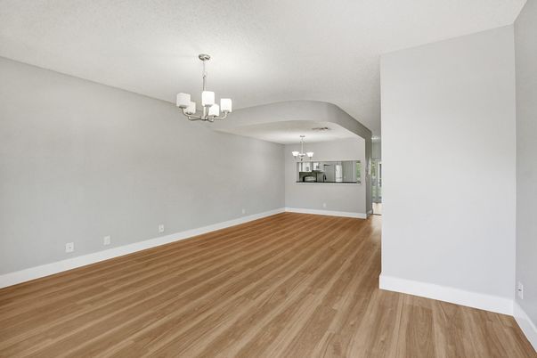 Chandelier, Empty room, Interior, Wood Texture Flooring