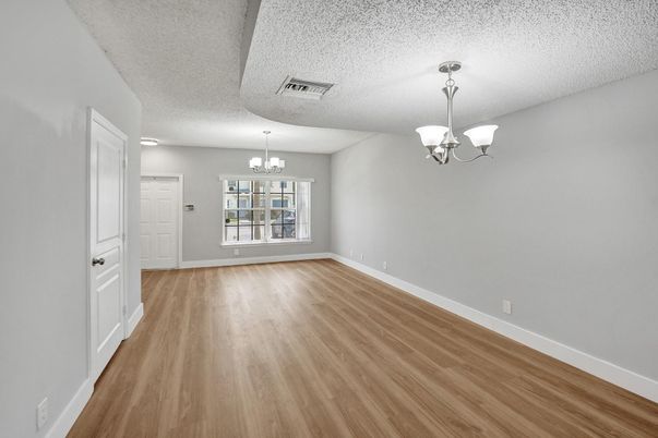 Chandelier, Empty room, Interior, Wood Texture Flooring