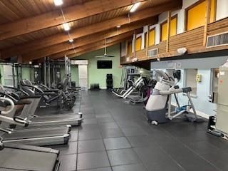 Fitness Equipment, Gym, Interior, Wooden Beams, Wooden Ceilings