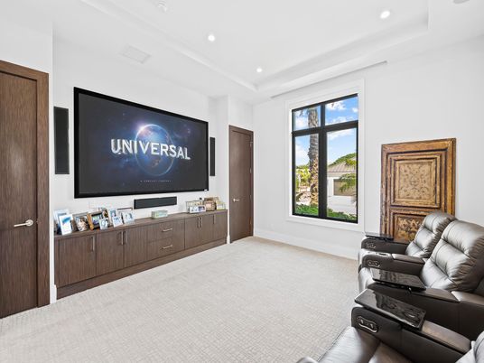 Home Theatre Room, Interior, Living room, Projection Screen, Recessed Lighting, Theatre Room