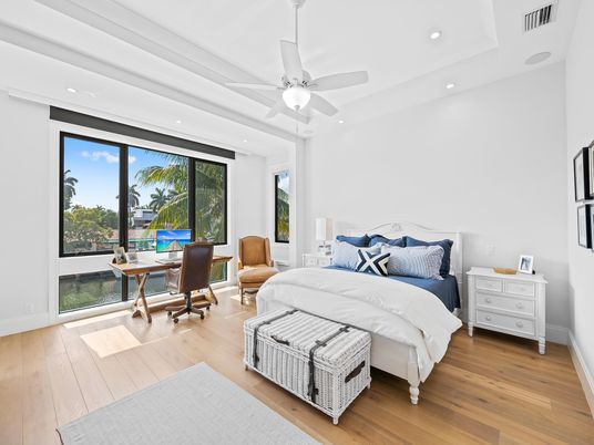 Bedroom, Home Office, Interior, Recessed Lighting, Wood Texture Flooring