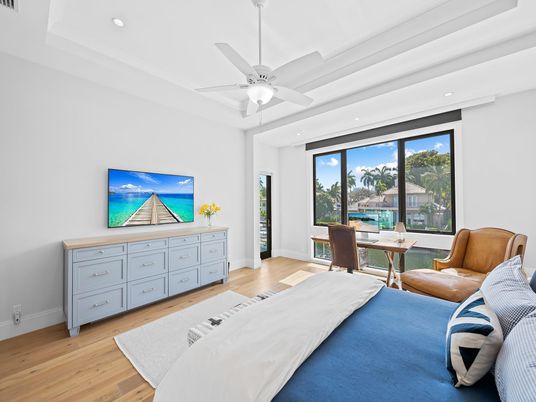 Bedroom, Home Office, Interior, Recessed Lighting, Wood Texture Flooring
