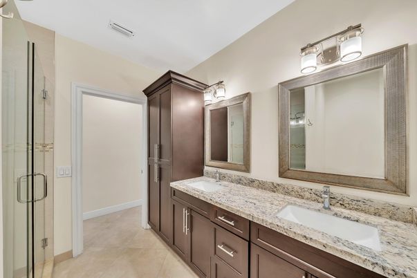 Bathroom, Dual Sink Vanities, Glass Shower, Interior