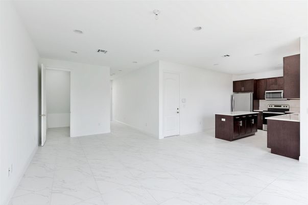 Interior, Kitchen, Marble, Recessed Lighting, Stainless Steel Appliances