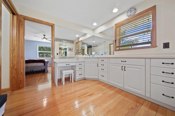 Bathroom, Interior, Piano, Recessed Lighting, Wood Texture Flooring