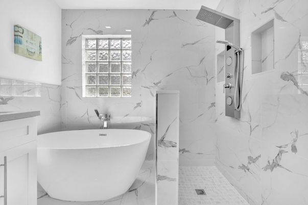 Bathroom, Free Standing Baths, Interior, Marble, Marble Walls