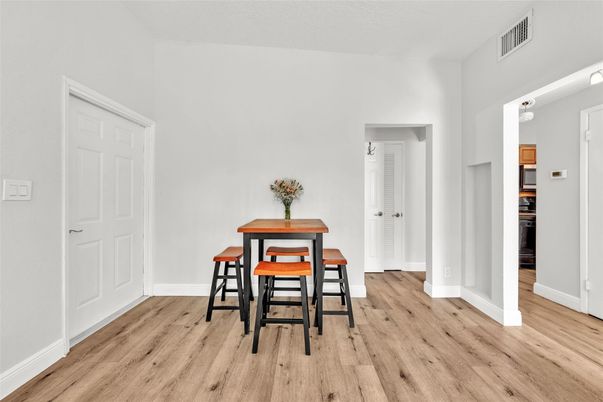 Dining room, Interior, Wood Texture Flooring