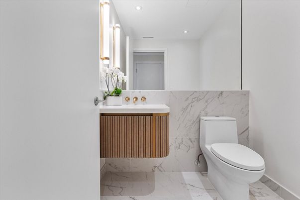 Bathroom, Interior, Marble, Recessed Lighting