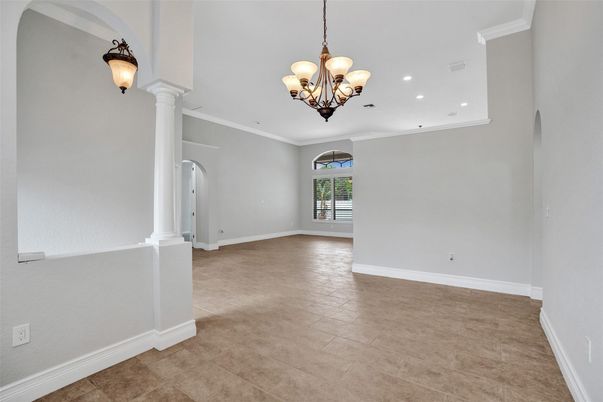 Chandelier, Empty room, Interior, Recessed Lighting