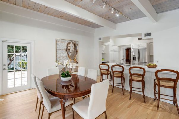 Dining room, Interior, Kitchen, Wooden Beams, Wooden Ceilings, Wood Texture Flooring