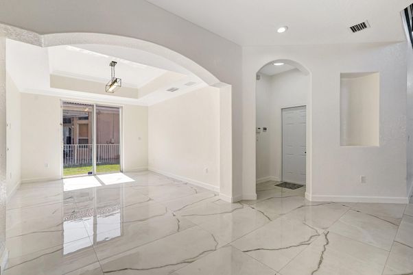 Empty room, Interior, Marble, Pendant Lights, Recessed Lighting