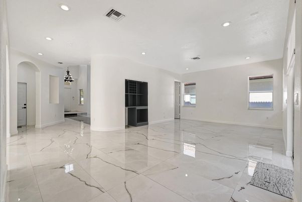 Empty room, Interior, Marble, Recessed Lighting